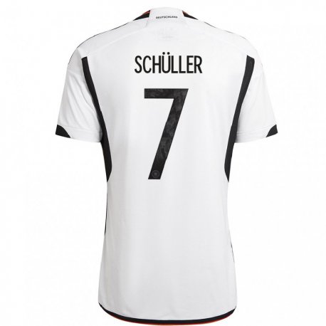 Kandiny Herren Deutsche Lea Schuller #7 Weiß Schwarz Heimtrikot Trikot 22-24 T-shirt