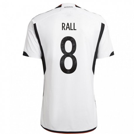 Kandiny Herren Deutsche Maximiliane Rall #8 Weiß Schwarz Heimtrikot Trikot 22-24 T-shirt