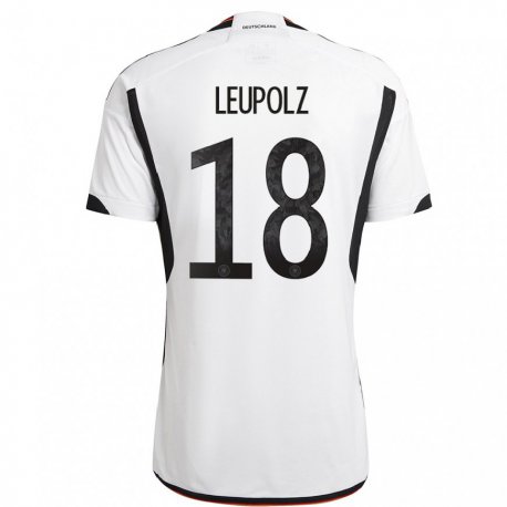 Kandiny Herren Deutsche Melanie Leupolz #18 Weiß Schwarz Heimtrikot Trikot 22-24 T-shirt
