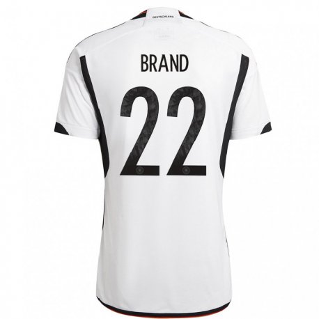 Kandiny Herren Deutsche Jule Brand #22 Weiß Schwarz Heimtrikot Trikot 22-24 T-shirt