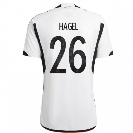 Kandiny Herren Deutsche Chantal Hagel #26 Weiß Schwarz Heimtrikot Trikot 22-24 T-shirt