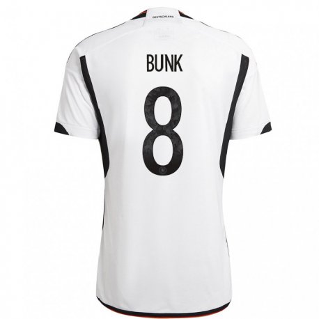 Kandiny Herren Deutsche Daniel Bunk #8 Weiß Schwarz Heimtrikot Trikot 22-24 T-shirt