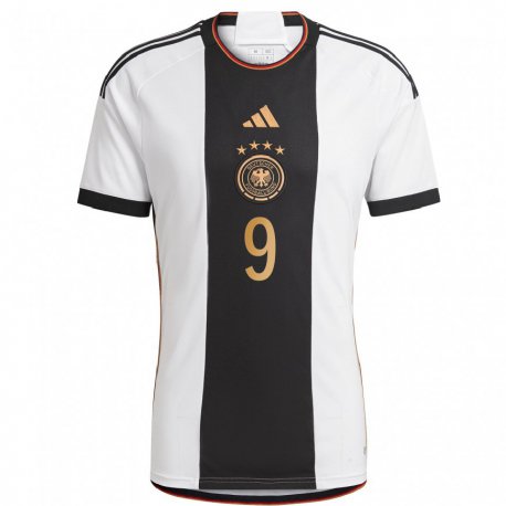 Kandiny Herren Deutsche Stefano Marino #9 Weiß Schwarz Heimtrikot Trikot 22-24 T-shirt