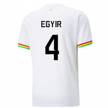 Kandiny Herren Ghanaische Janet Egyir #4 Weiß Heimtrikot Trikot 22-24 T-shirt