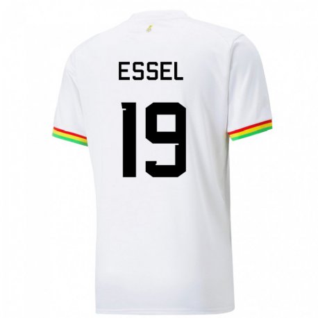 Kandiny Herren Ghanaische Aaron Essel #19 Weiß Heimtrikot Trikot 22-24 T-shirt