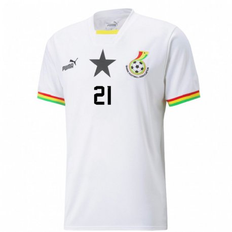 Kandiny Herren Ghanaische Kelvin Abrefa #21 Weiß Heimtrikot Trikot 22-24 T-shirt