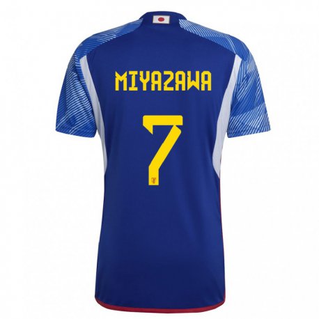 Kandiny Herren Japanische Hinata Miyazawa #7 Königsblau Heimtrikot Trikot 22-24 T-shirt
