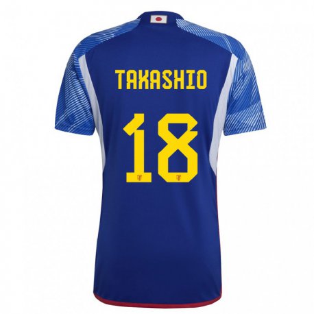 Kandiny Herren Japanische Hayase Takashio #18 Königsblau Heimtrikot Trikot 22-24 T-shirt