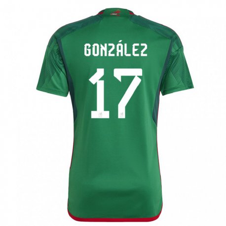 Kandiny Herren Mexikanische Alison Gonzalez #17 Grün Heimtrikot Trikot 22-24 T-shirt