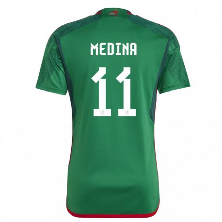 Kandiny Herren Mexikanische Diego Medina #11 Grün Heimtrikot Trikot 22-24 T-shirt