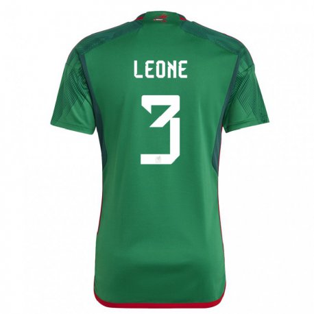 Kandiny Herren Mexikanische Antonio Leone #3 Grün Heimtrikot Trikot 22-24 T-shirt