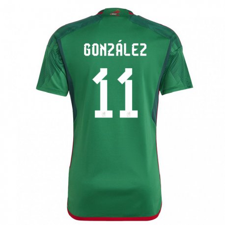 Kandiny Herren Mexikanische Bryan Gonzalez #11 Grün Heimtrikot Trikot 22-24 T-shirt