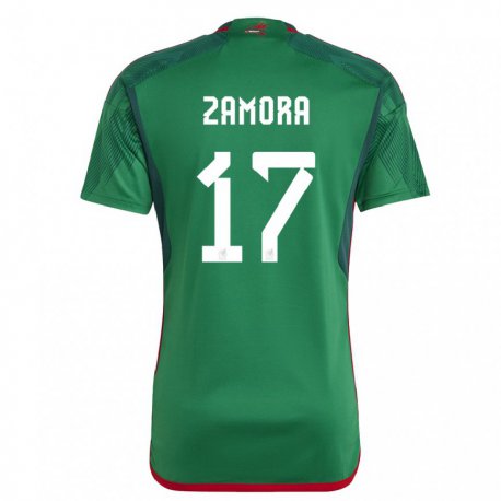Kandiny Herren Mexikanische Saul Zamora #17 Grün Heimtrikot Trikot 22-24 T-shirt