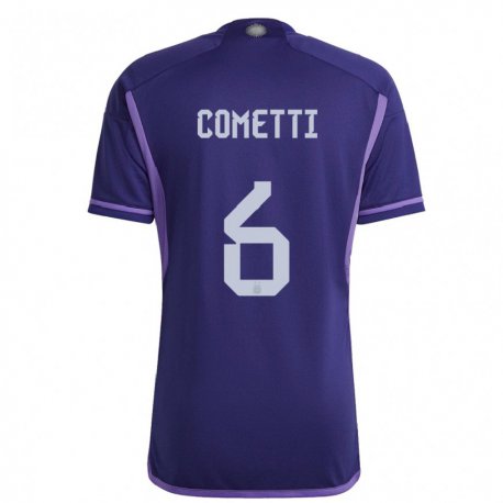 Kandiny Herren Argentinische Aldana Cometti #6 Violett Auswärtstrikot Trikot 22-24 T-shirt