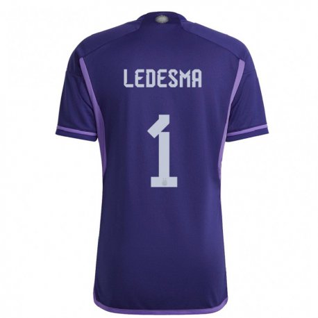 Kandiny Herren Argentinische Jeremias Ledesma #1 Violett Auswärtstrikot Trikot 22-24 T-shirt