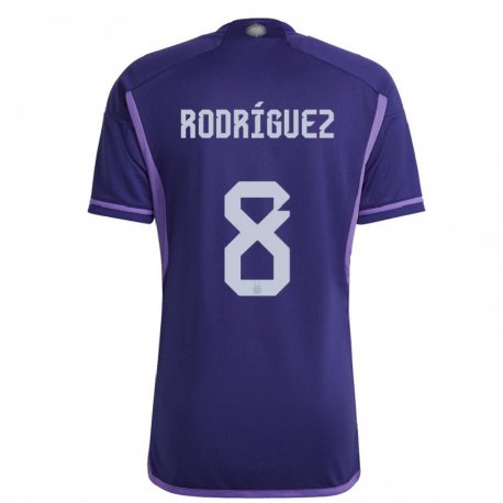 Kandiny Herren Argentinische Agustin Rodriguez #8 Violett Auswärtstrikot Trikot 22-24 T-shirt