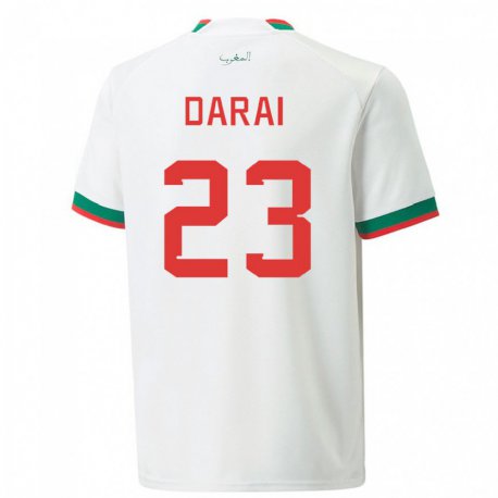Kandiny Herren Marokkanische Hamza Darai #23 Weiß Auswärtstrikot Trikot 22-24 T-shirt