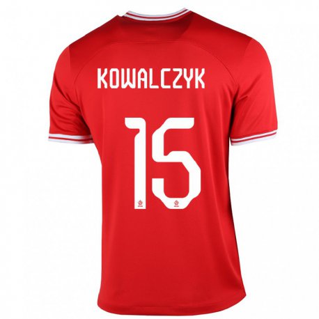Kandiny Herren Polnische Mateusz Kowalczyk #15 Rot Auswärtstrikot Trikot 22-24 T-shirt