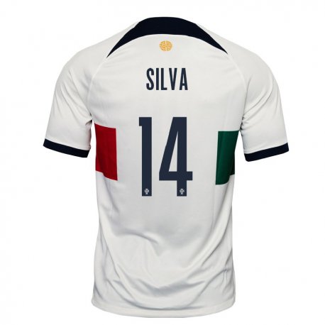 Kandiny Herren Portugiesische Dolores Silva #14 Weiß Auswärtstrikot Trikot 22-24 T-shirt