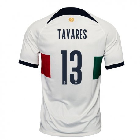 Kandiny Herren Portugiesische Nuno Tavares #13 Weiß Auswärtstrikot Trikot 22-24 T-shirt