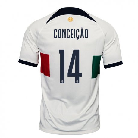 Kandiny Herren Portugiesische Rodrigo Conceicao #14 Weiß Auswärtstrikot Trikot 22-24 T-shirt