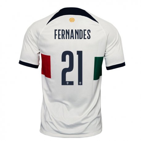 Kandiny Herren Portugiesische Mateus Fernandes #21 Weiß Auswärtstrikot Trikot 22-24 T-shirt