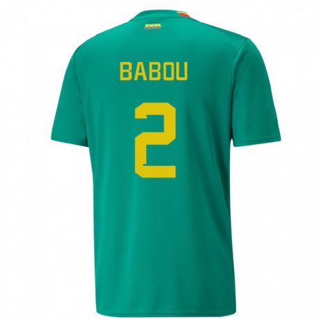 Kandiny Herren Senegalesische Marieme Babou #2 Grün Auswärtstrikot Trikot 22-24 T-shirt