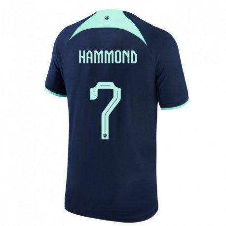 Kandiny Herren Australische Tristan Hammond #7 Dunkelblau Auswärtstrikot Trikot 22-24 T-shirt