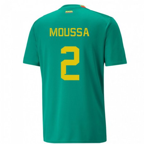 Kandiny Herren Senegalesische Moussa N Diaye #2 Grün Auswärtstrikot Trikot 22-24 T-shirt