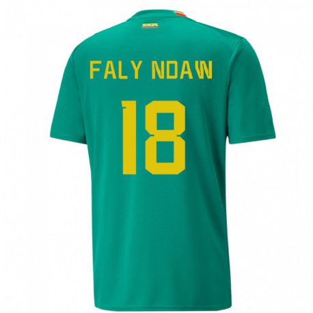 Kandiny Herren Senegalesische Faly Ndaw #18 Grün Auswärtstrikot Trikot 22-24 T-shirt
