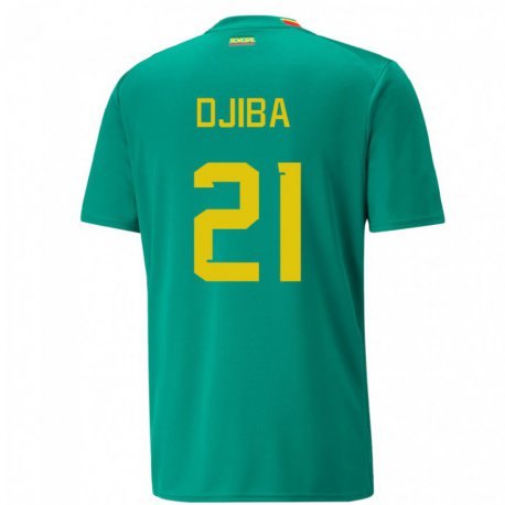 Kandiny Herren Senegalesische Francois Djiba #21 Grün Auswärtstrikot Trikot 22-24 T-shirt