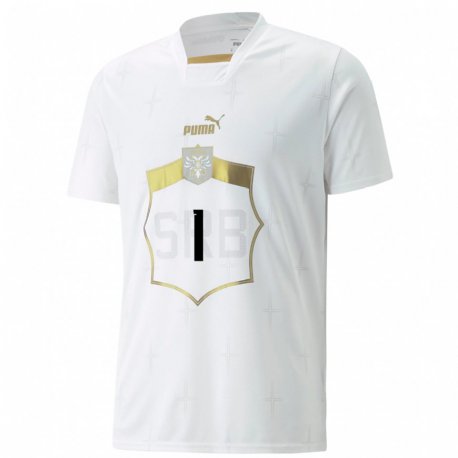 Kandiny Herren Serbische Luka Lijeskic #1 Weiß Auswärtstrikot Trikot 22-24 T-shirt