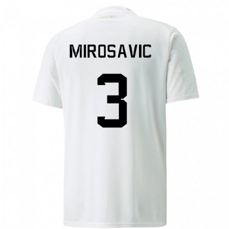 Kandiny Herren Serbische Veljko Mirosavic #3 Weiß Auswärtstrikot Trikot 22-24 T-shirt