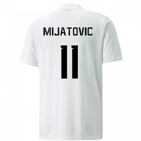 Kandiny Herren Serbische Jovan Mijatovic #11 Weiß Auswärtstrikot Trikot 22-24 T-shirt