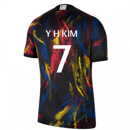 Kandiny Herren Südkoreanische Kim Yong Hak #7 Mehrfarbig Auswärtstrikot Trikot 22-24 T-shirt