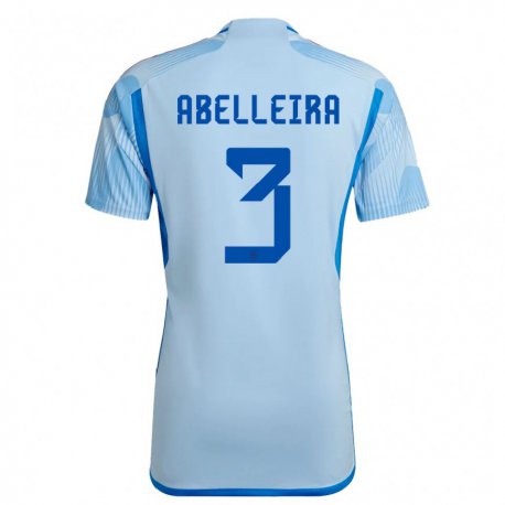 Kandiny Herren Spanische Teresa Abelleira #3 Himmelblau Auswärtstrikot Trikot 22-24 T-shirt