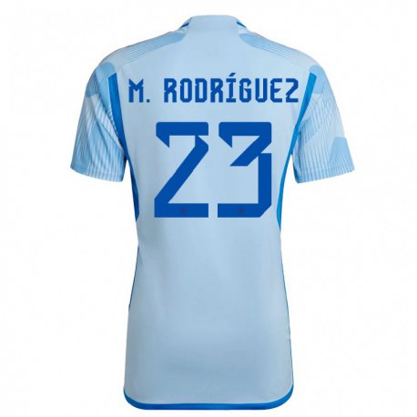 Kandiny Herren Spanische Misa Rodriguez #23 Himmelblau Auswärtstrikot Trikot 22-24 T-shirt