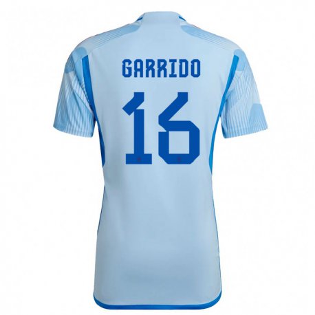 Kandiny Herren Spanische Aleix Garrido #16 Himmelblau Auswärtstrikot Trikot 22-24 T-shirt