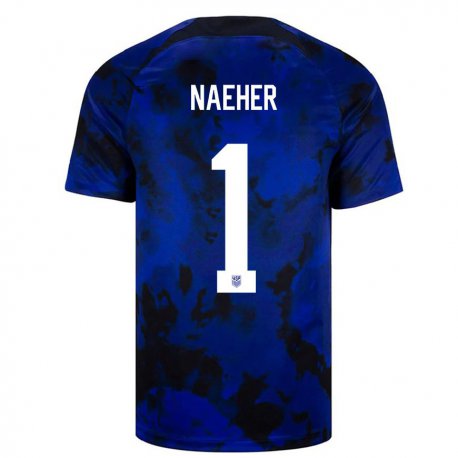 Kandiny Herren Us-amerikanische Alyssa Naeher #1 Königsblau Auswärtstrikot Trikot 22-24 T-shirt