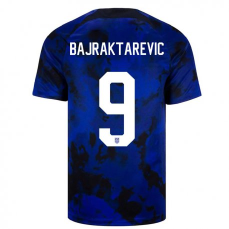 Kandiny Herren Us-amerikanische Esmir Bajraktarevic #9 Königsblau Auswärtstrikot Trikot 22-24 T-shirt