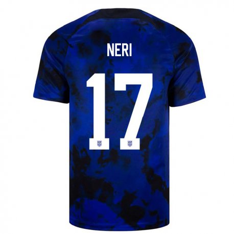Kandiny Herren Us-amerikanische Rodrigo Neri #17 Königsblau Auswärtstrikot Trikot 22-24 T-shirt
