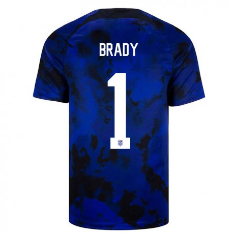 Kandiny Herren Us-amerikanische Chris Brady #1 Königsblau Auswärtstrikot Trikot 22-24 T-shirt