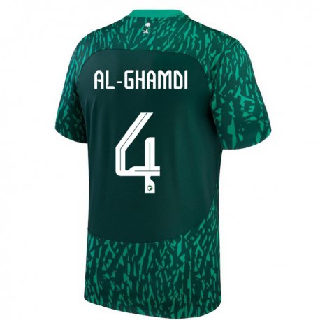 Kandiny Herren Saudi-arabische Talah Al Ghamdi #4 Dunkelgrün Auswärtstrikot Trikot 22-24 T-shirt