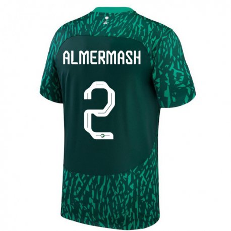 Kandiny Herren Saudi-arabische Oama Almermash #2 Dunkelgrün Auswärtstrikot Trikot 22-24 T-shirt