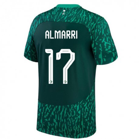 Kandiny Herren Saudi-arabische Mohammed Almarri #17 Dunkelgrün Auswärtstrikot Trikot 22-24 T-shirt