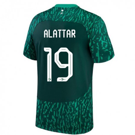 Kandiny Herren Saudi-arabische Ramiz Alattar #19 Dunkelgrün Auswärtstrikot Trikot 22-24 T-shirt