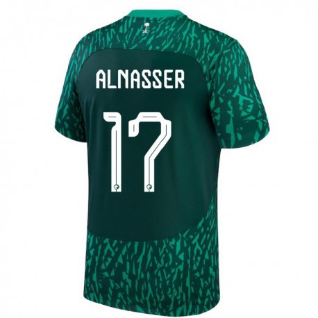 Kandiny Herren Saudi-arabische Saad Alnasser #17 Dunkelgrün Auswärtstrikot Trikot 22-24 T-shirt