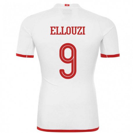 Kandiny Herren Tunesische Sabrine Ellouzi #9 Weiß Auswärtstrikot Trikot 22-24 T-shirt
