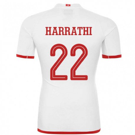 Kandiny Herren Tunesische Najla Harrathi #22 Weiß Auswärtstrikot Trikot 22-24 T-shirt