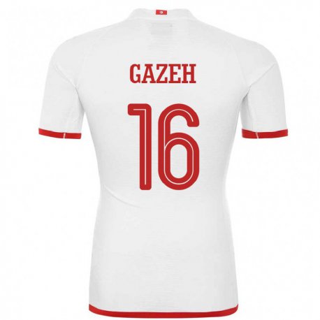 Kandiny Herren Tunesische Raed Gazeh #16 Weiß Auswärtstrikot Trikot 22-24 T-shirt